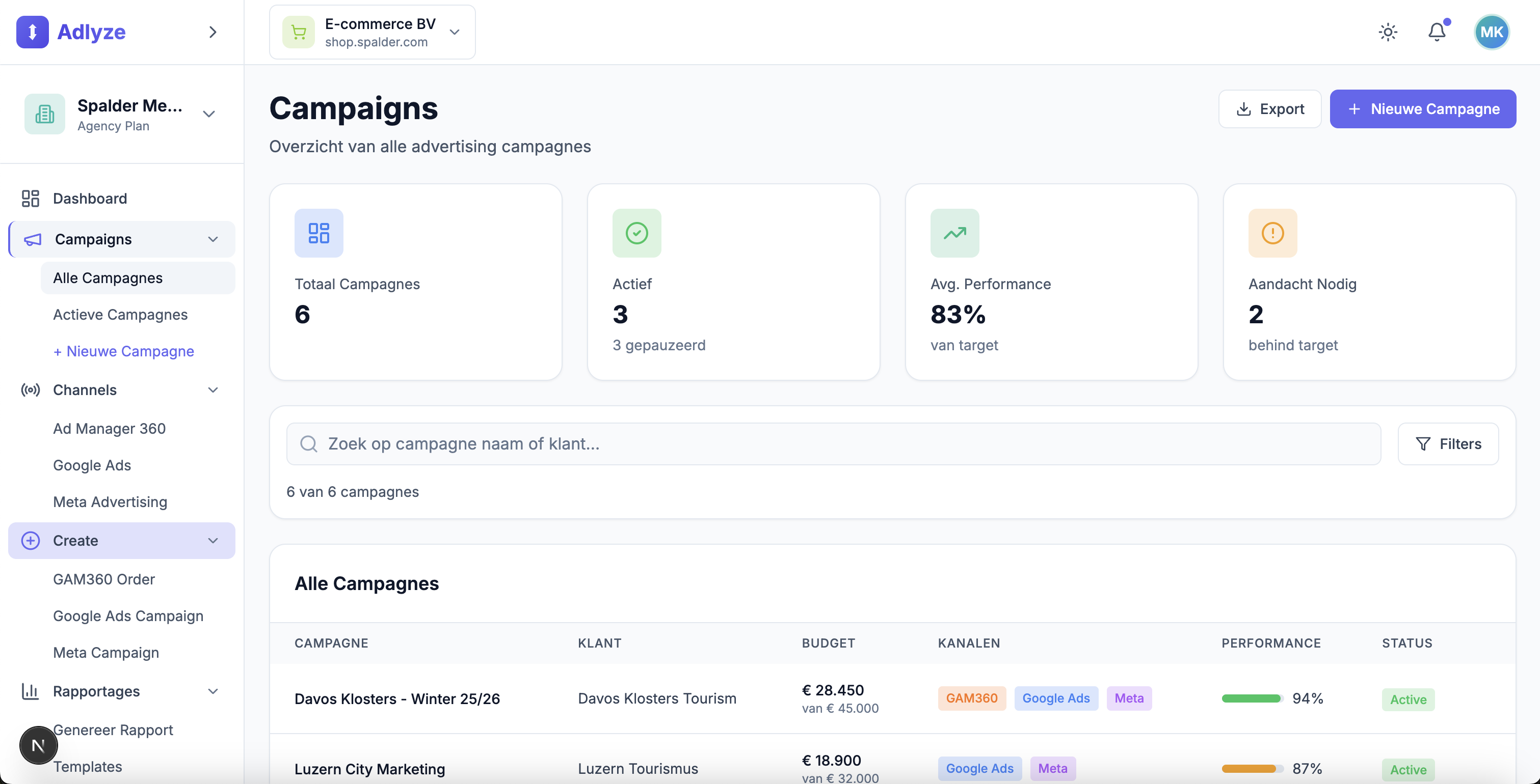 Campaigns - Multi-platform campaign management